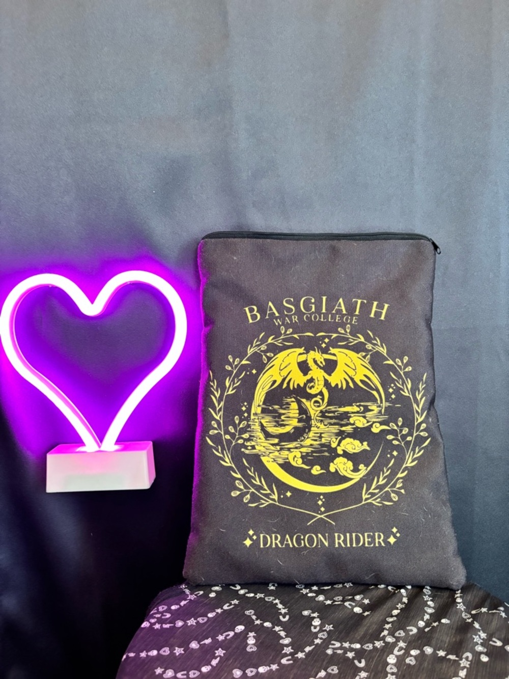 BASGIATH Dragon Rider booktok  ironflame - Black Yellow kindle book bag travel